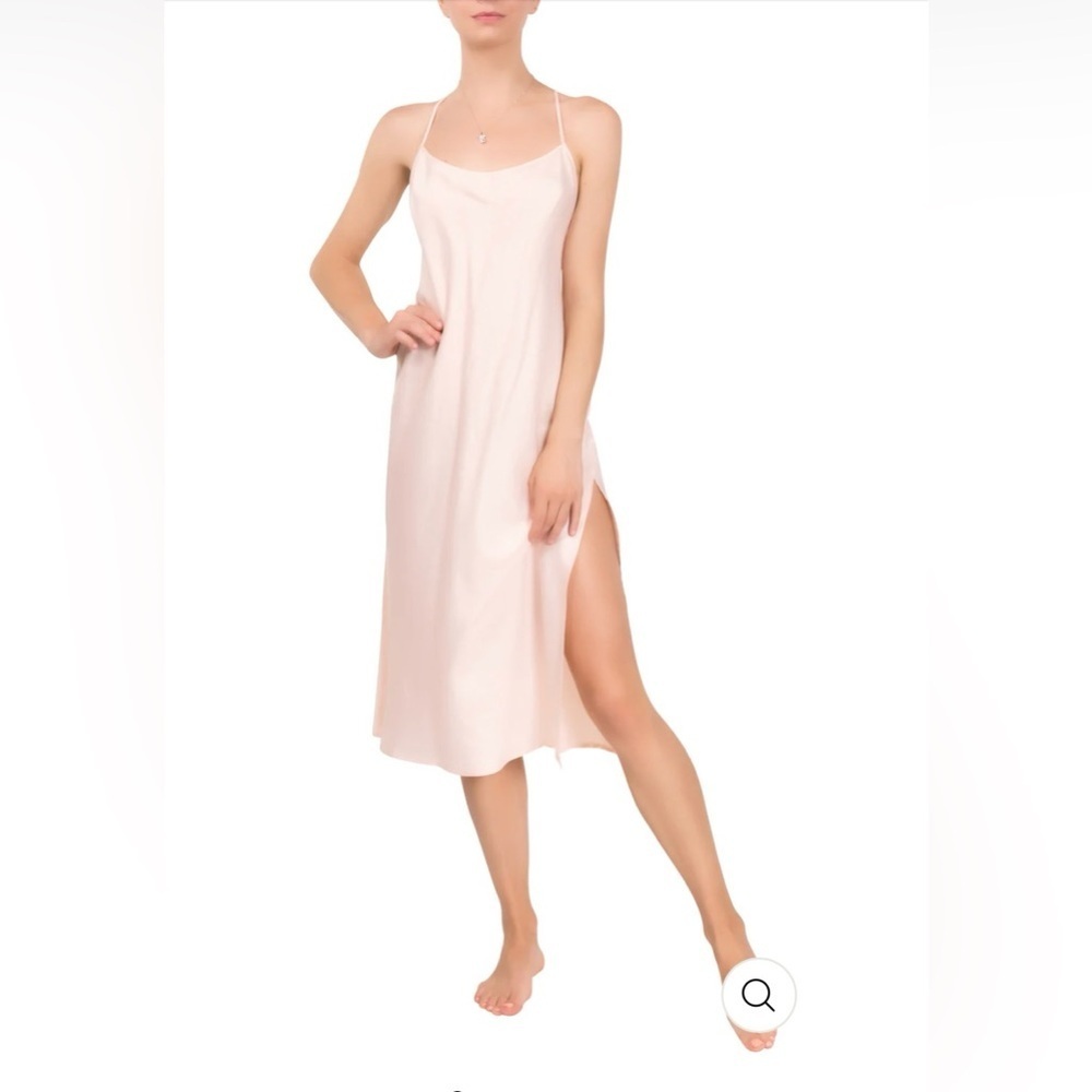 NWT Everyday Ritual Sloan T-Back Nightgown - Champagne Cotton Sateen — Large - Picture 3 of 13